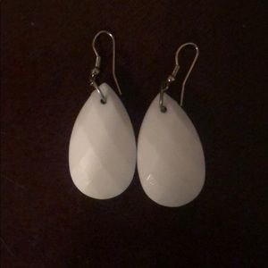 White Drop Earrings